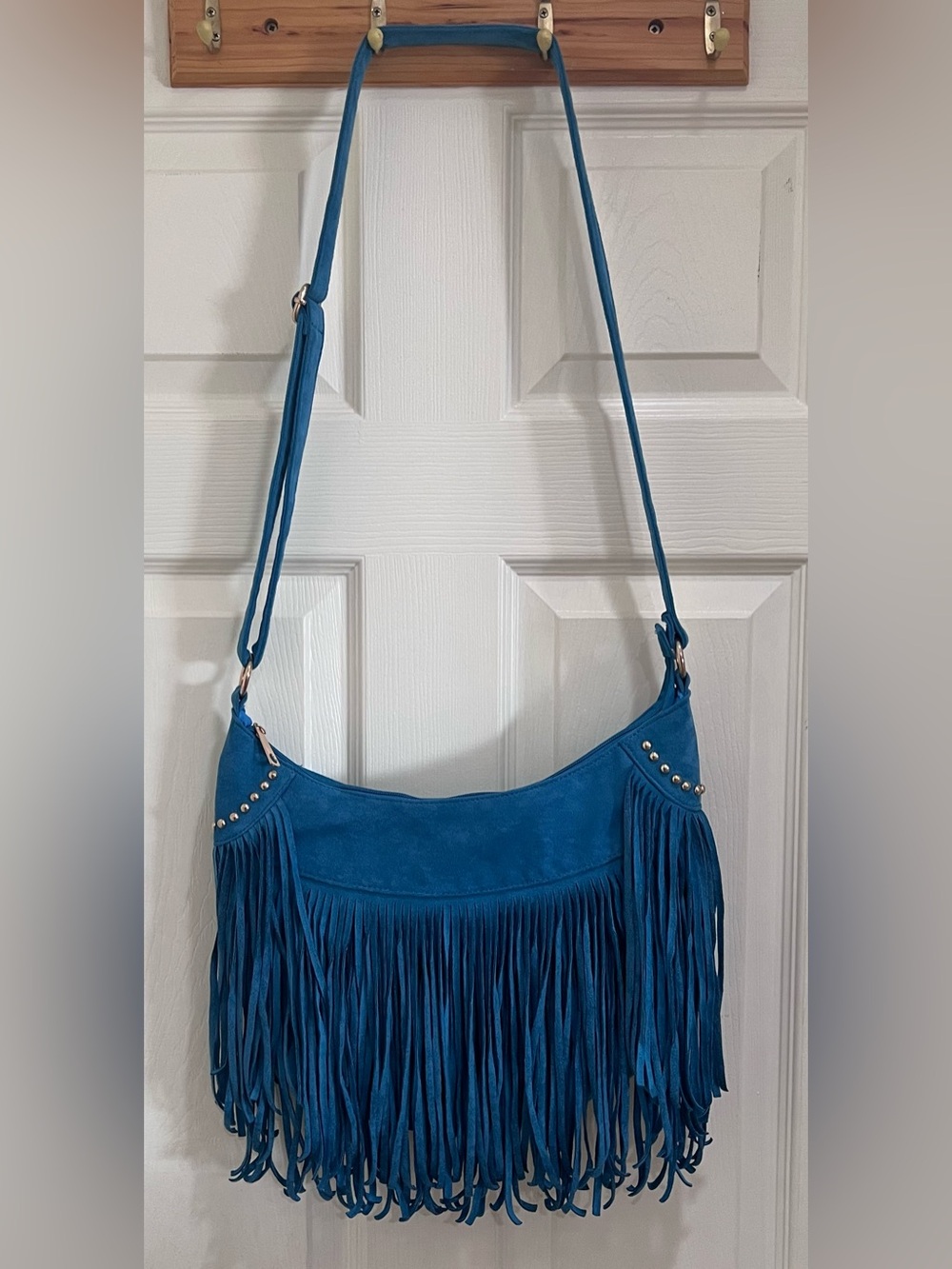 Faux Suede Fringe Bag